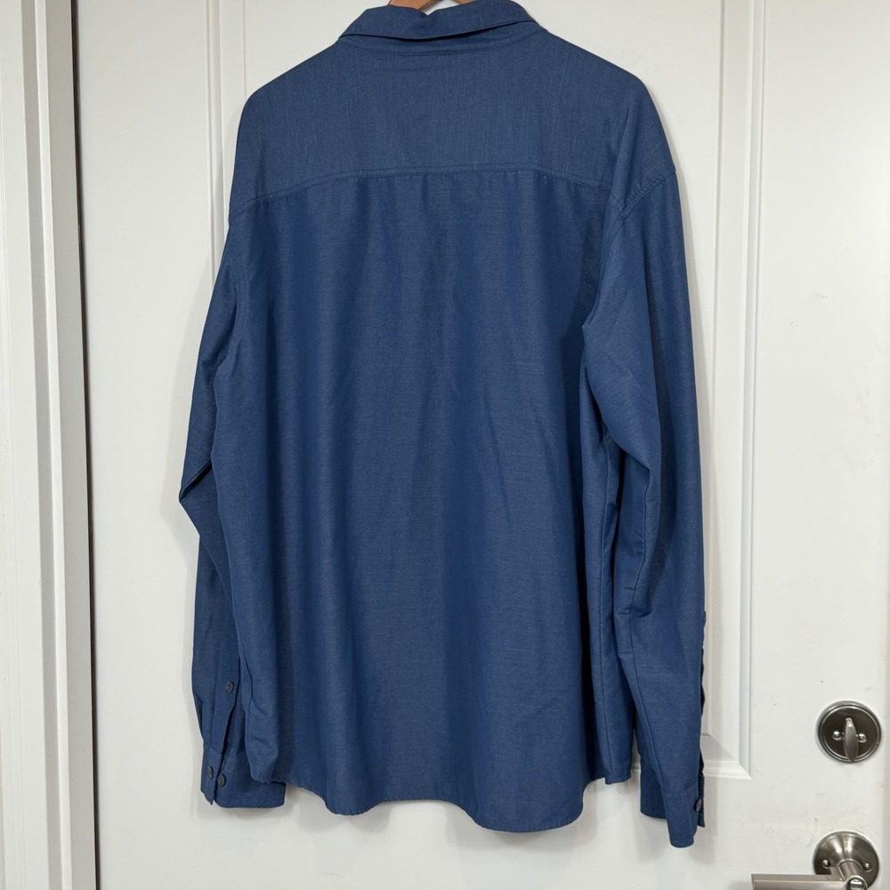 Columbia PFG Omni Wick Fishing Shirt Mens XXL Blue Long Sleeve Vented Nylon - Picture 3 of 12